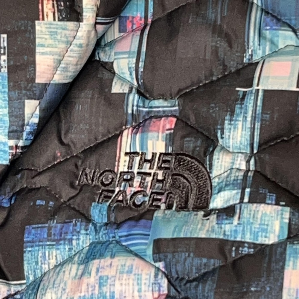The North Face Thermoball Jacket Blue Glitch Geometric Puffer Womens XS Gorpcore - Picture 7 of 12